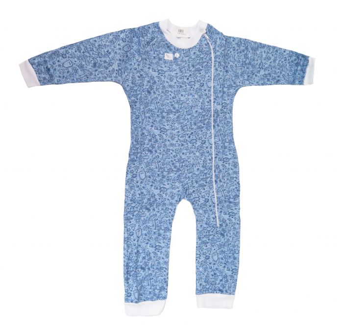 Enterito Algodon Estampado con Pie Rebatible con Cierre