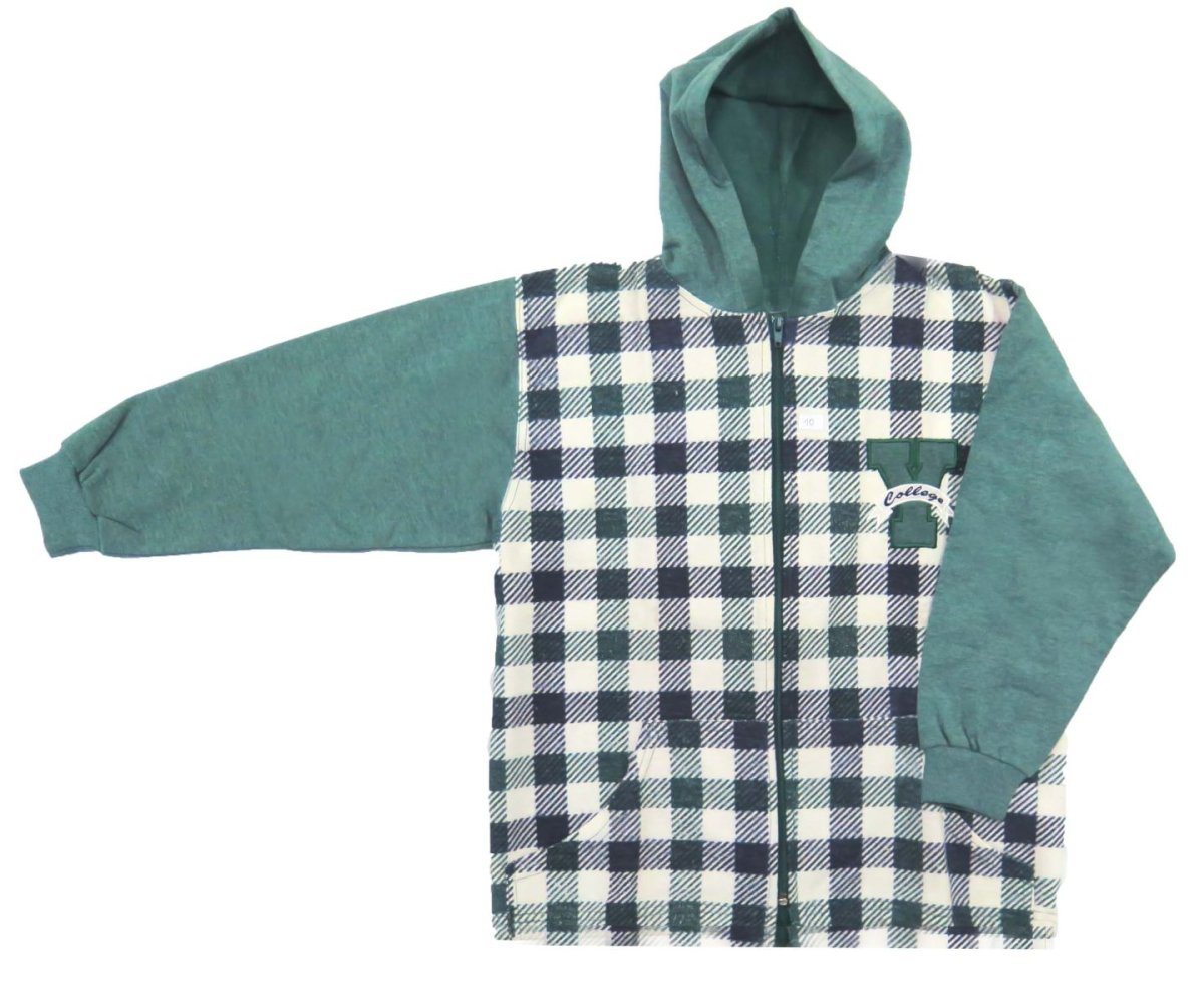 Camisacos con Capucha Estampado Cuadros con Bordado College