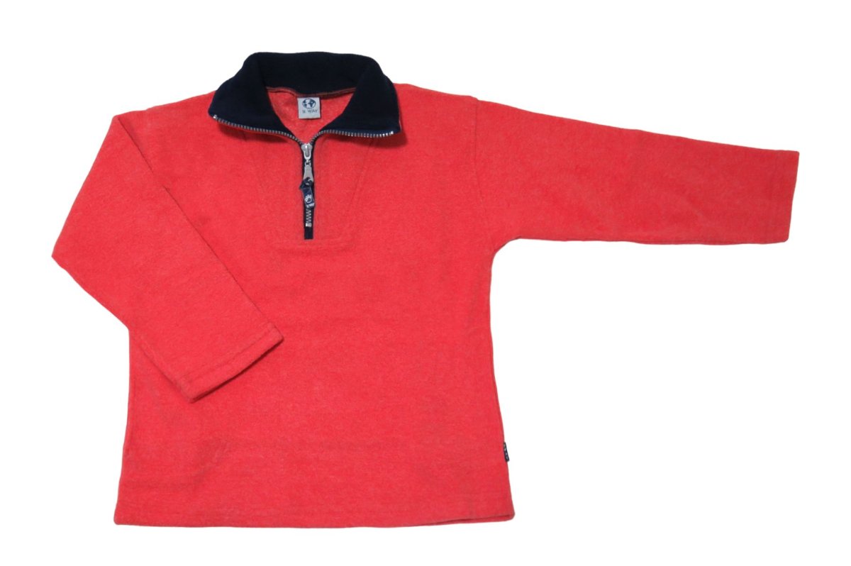 Buzo Polar con Cierre Liso Jaspeado