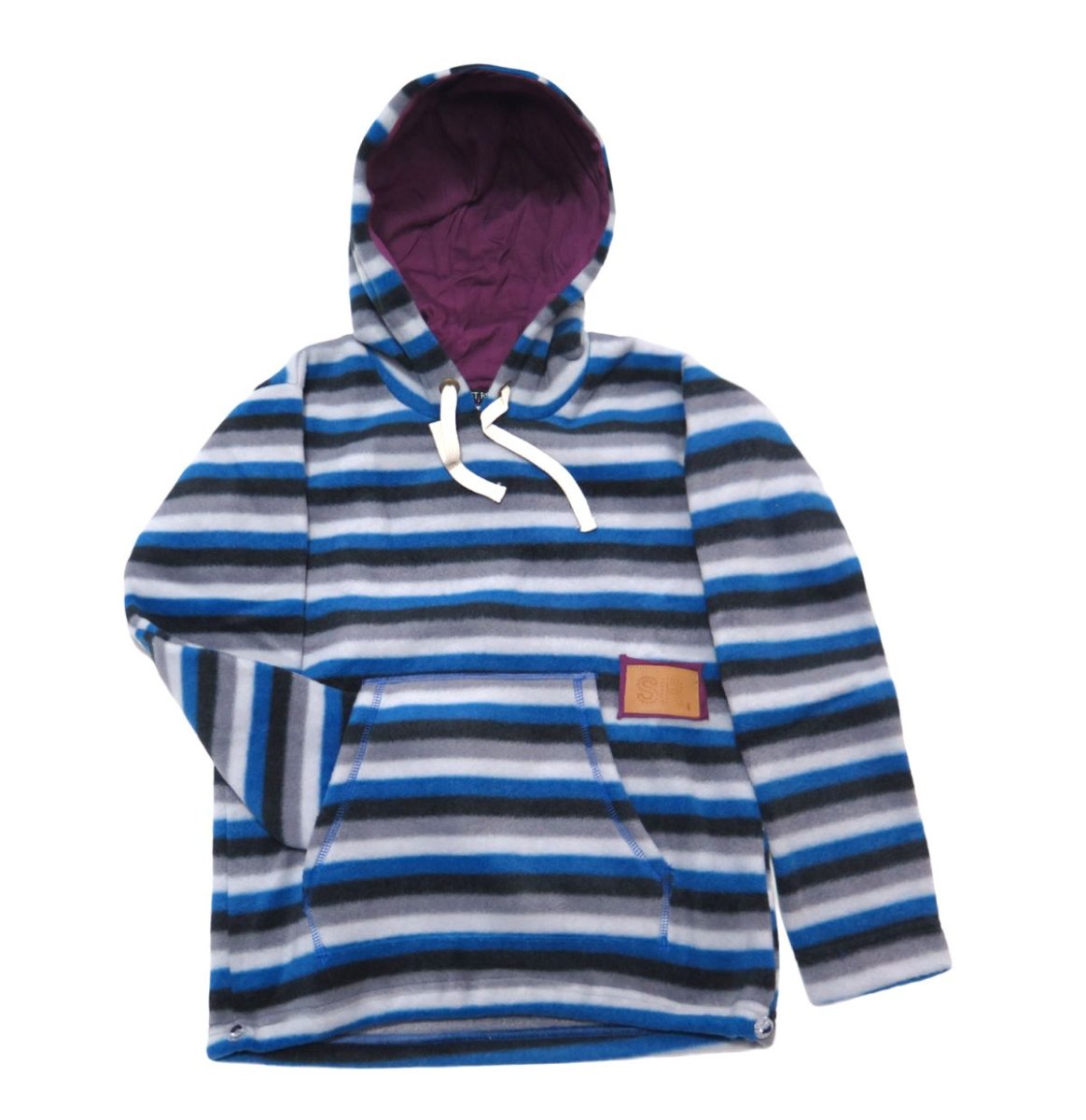 Buzo Polar con Capucha Estampado Rayado