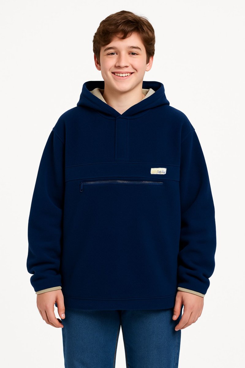 Buzo Super Polar Con Capucha- Bolsillo Frontal Con Cierre