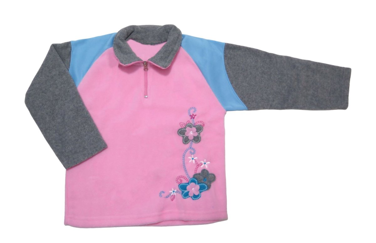 Buzo Polar con Cierre Bordado Flores y Detalles en Acetato