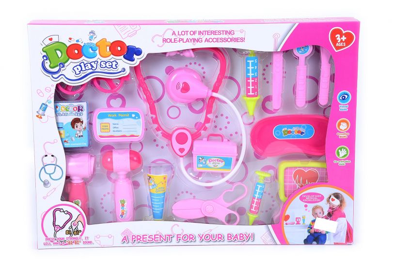 Set de Doctora - Estetoscopio Anteojos Pinzas 16 Pz