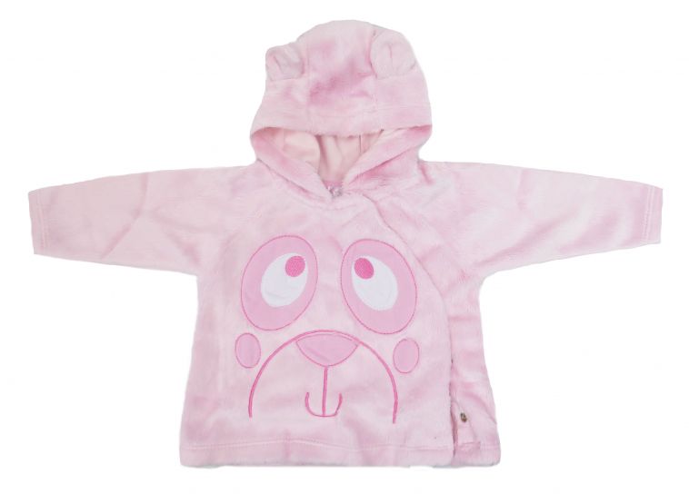 Campera Buzo Piel Bordado Abierta al Costado