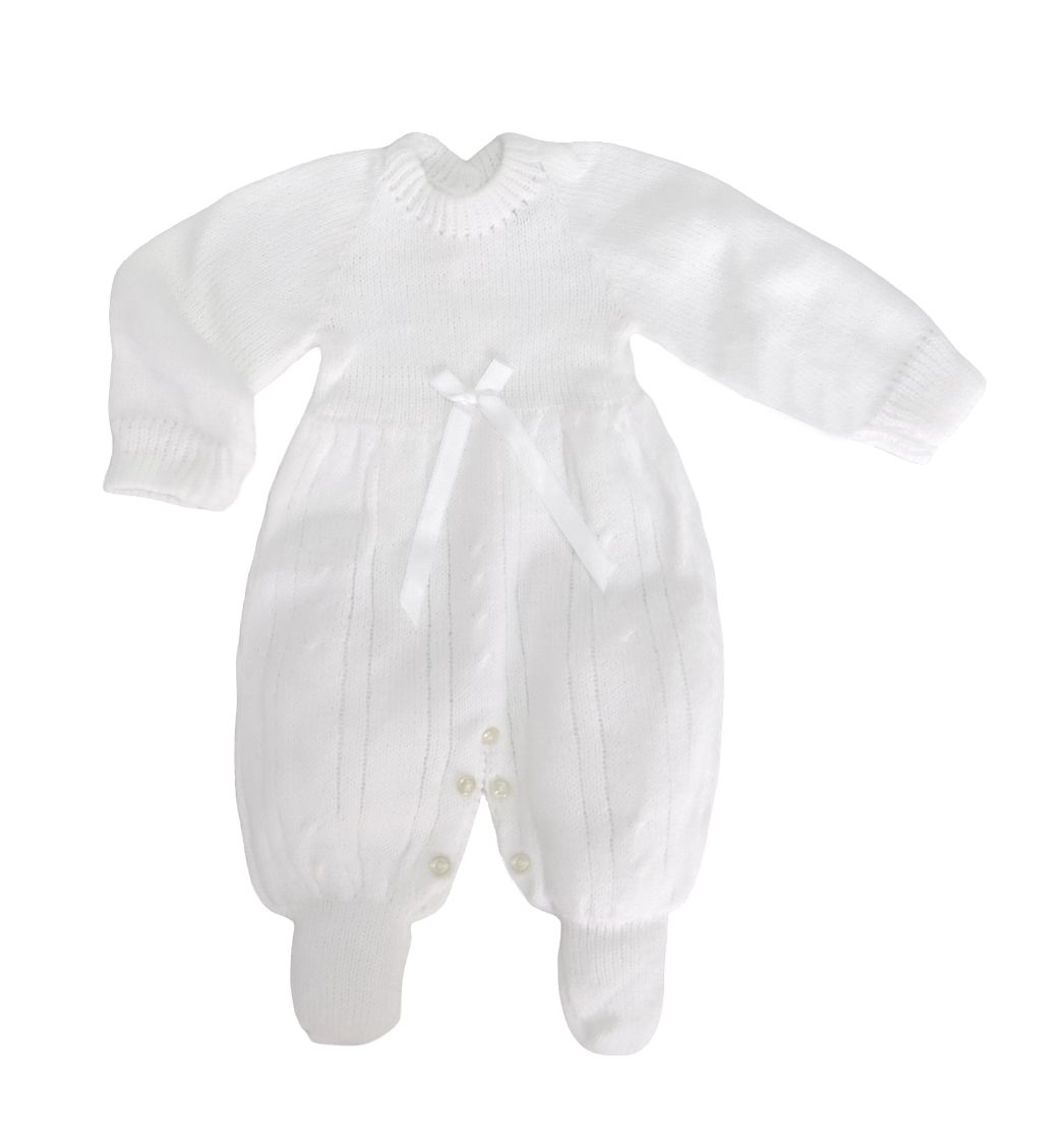 Enterito Tejido con Pie y Moño de Cinta