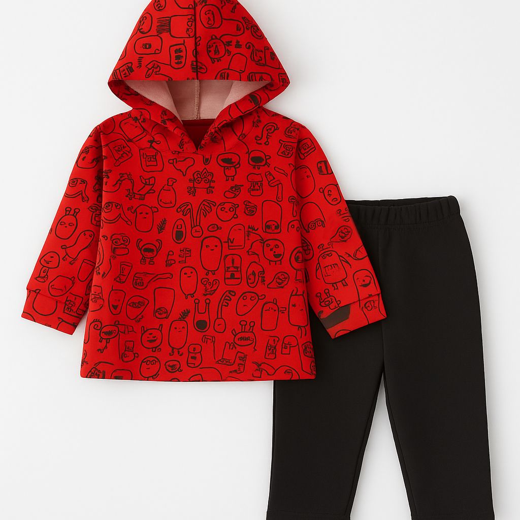 Conjunto Jogging Buzo Estampado Monstruito y Pantalon