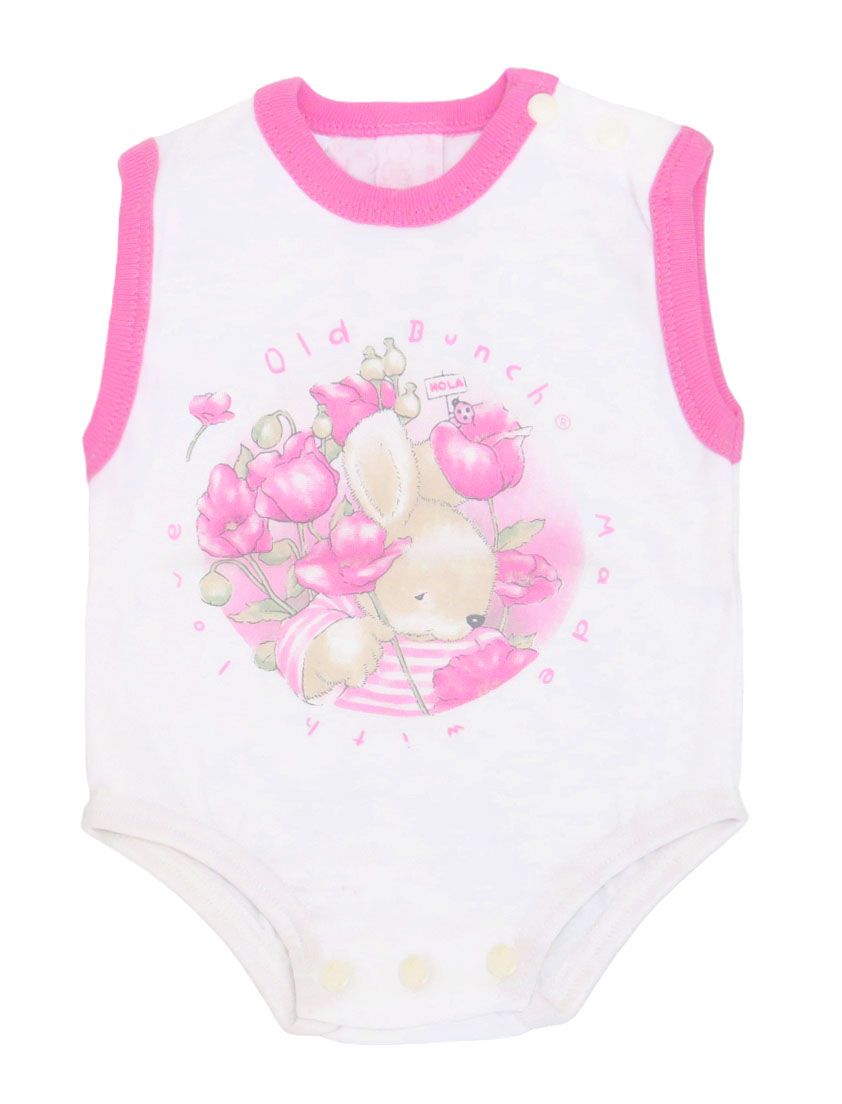 Body sin Mangas Estampado Conejo y Flores