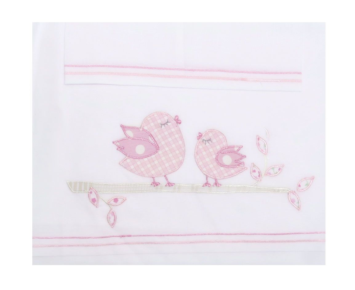 Sabana Algodón Bordada Alta Calidad Catre Moises Estampado Pajarito