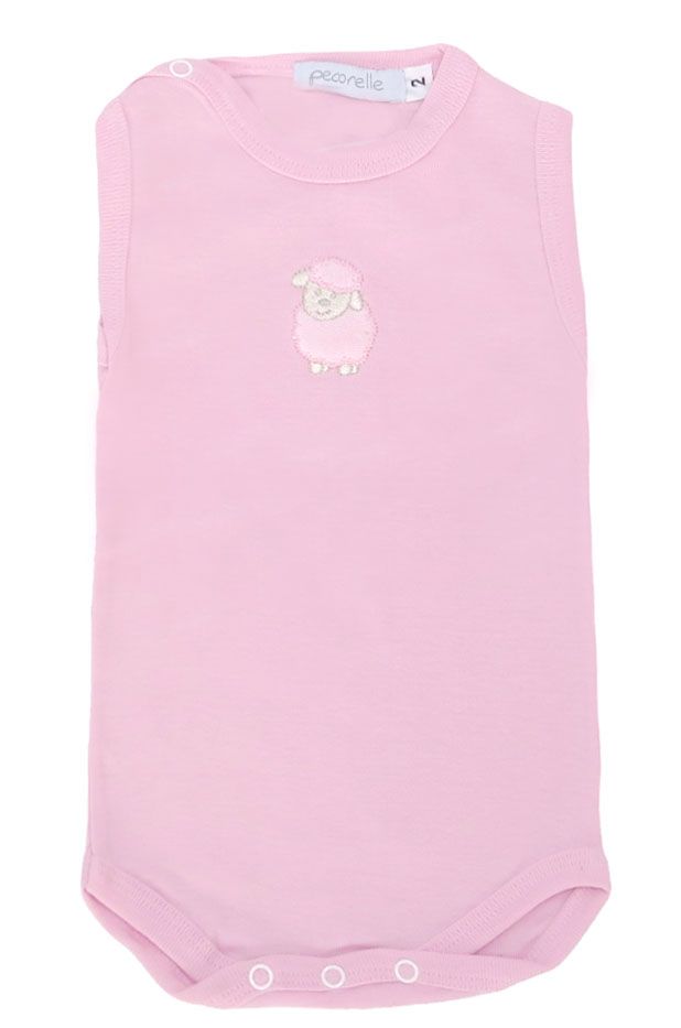 Body Manga Corta Aplique Bordado de Oveja