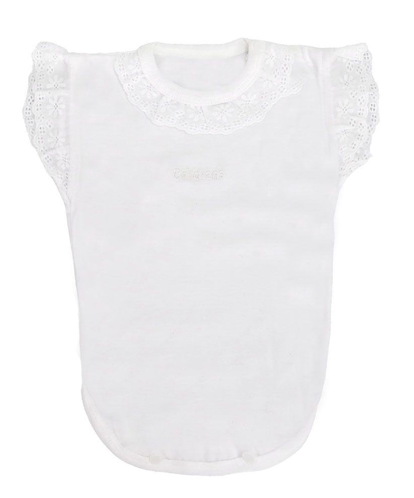 Body Manga Corta con Broderie