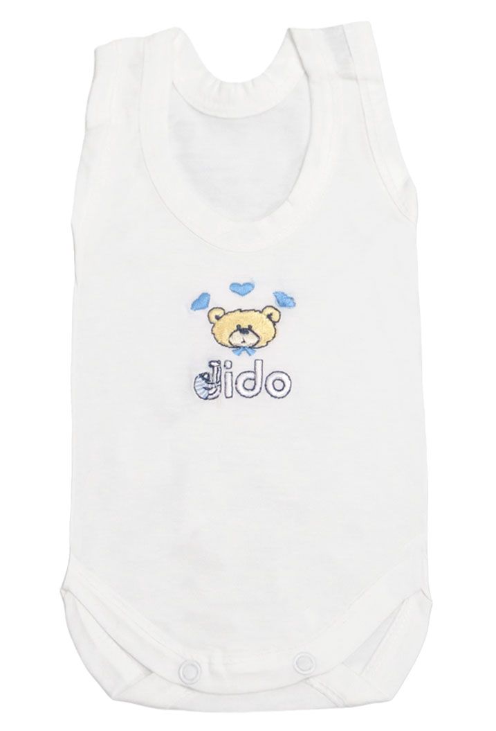 Body sin Mangas Bordado Oso y Corazones