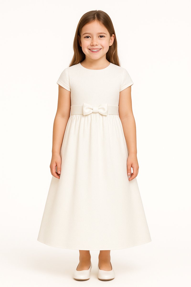 Vestido Comunión Broderie Con Moño En Raso