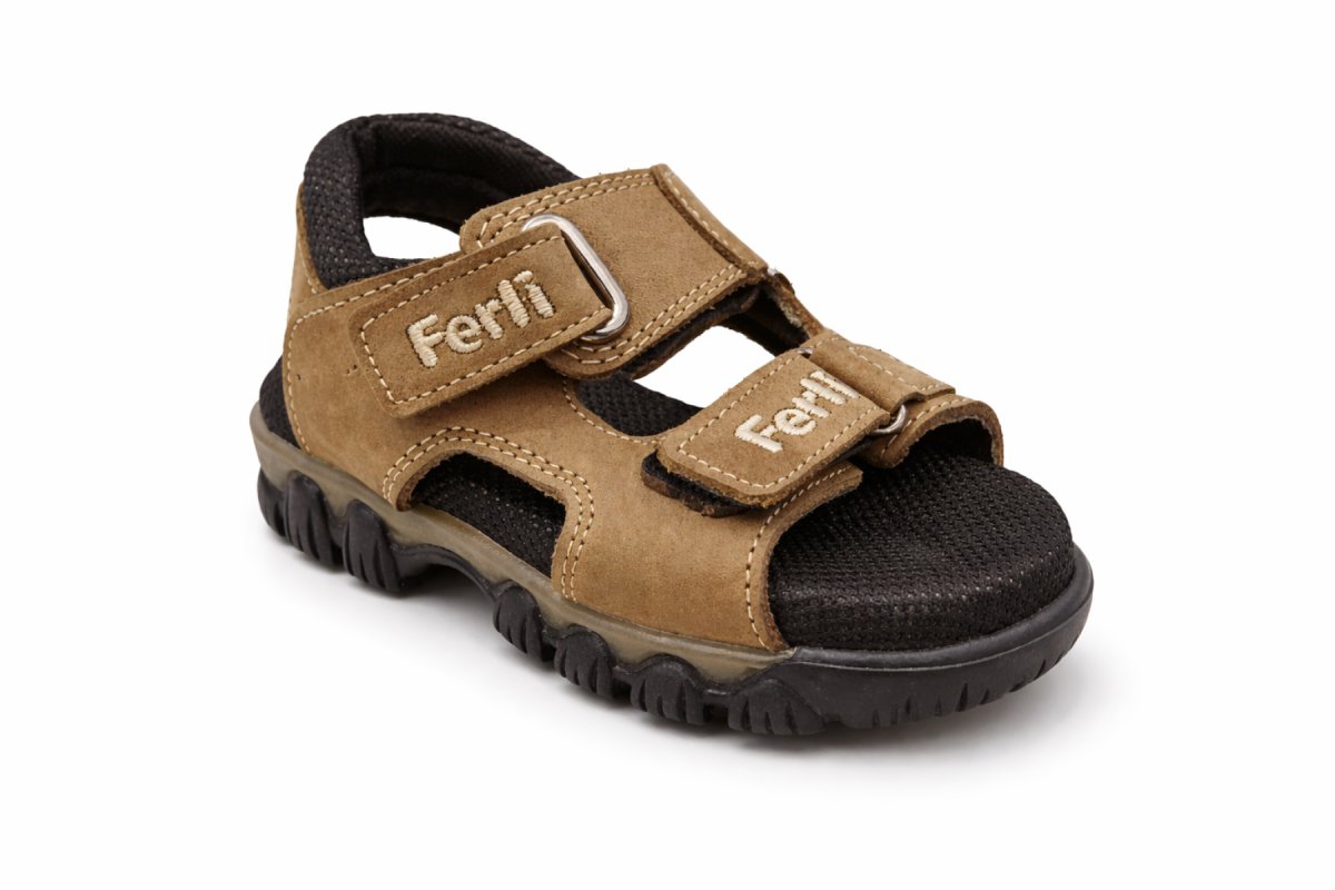 Sandalia de Cuero Doble Velcro