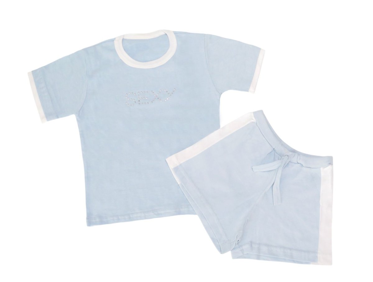 Pijama Verano Remera Manga Corta y Short Tachas Sexy