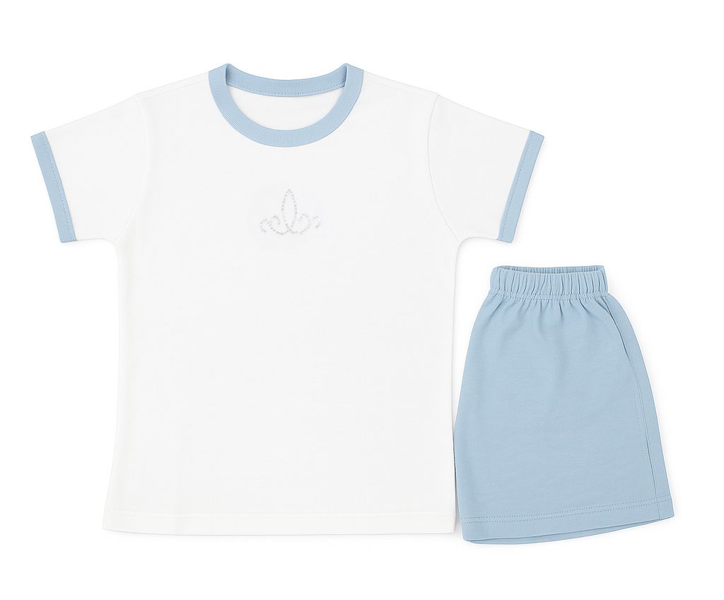 Pijama Verano Remera Manga Corta y Short con Tachas Flor