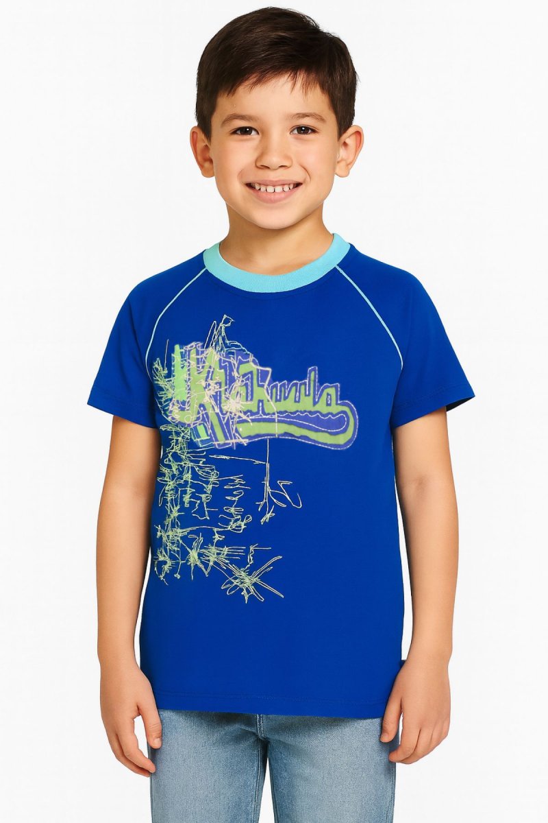 Remera Manga Corta Estampado Metalizado