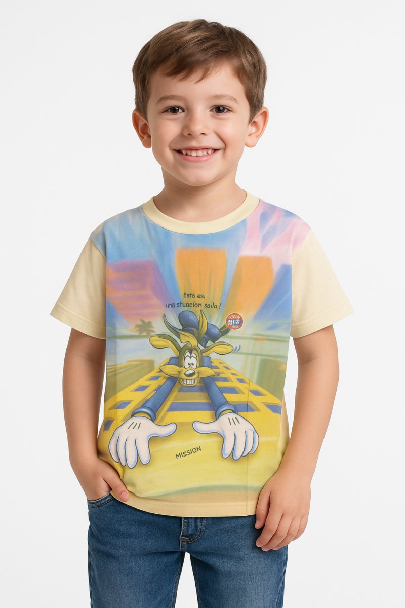 Remera Manga Corta Estampado Perro