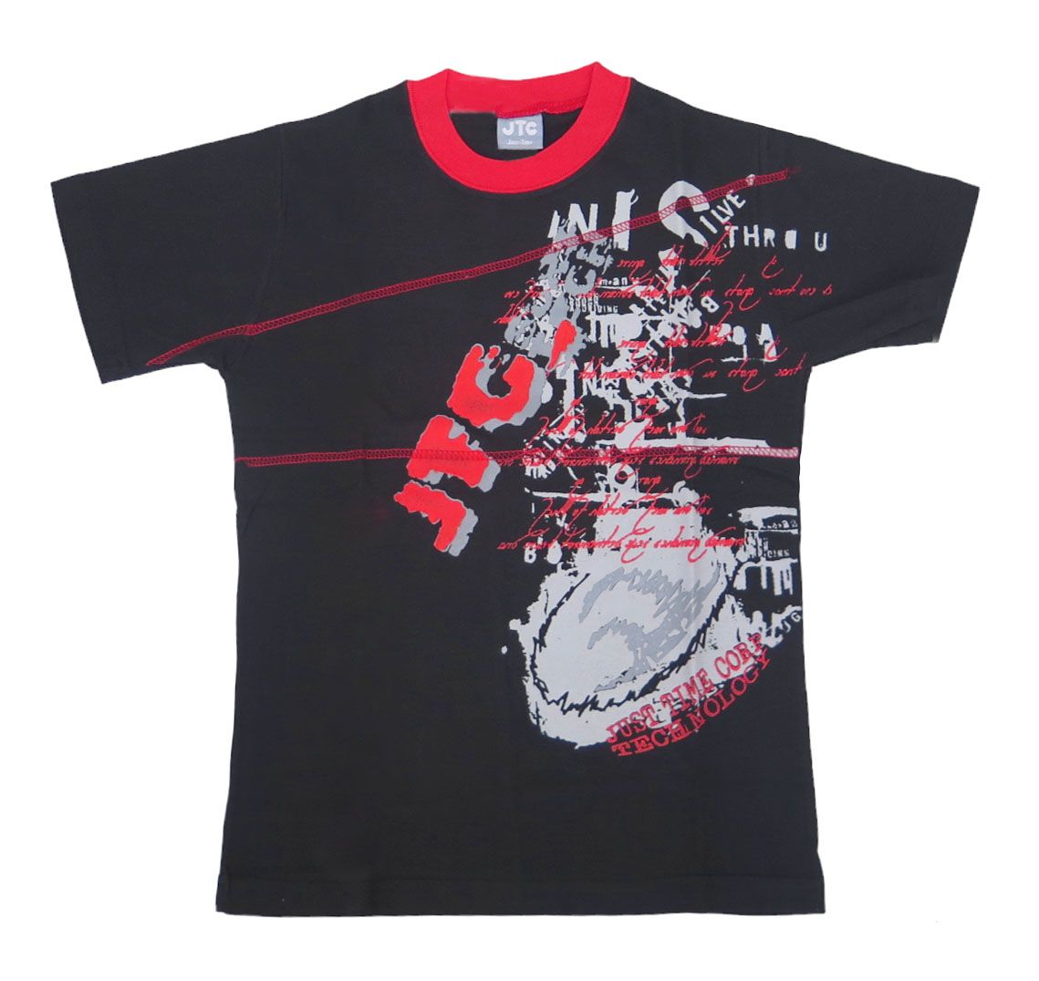 Remera Manga Corta Estampado con Costuras