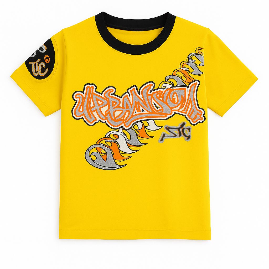 Remera Manga Corta Estampado Urban Metalizado