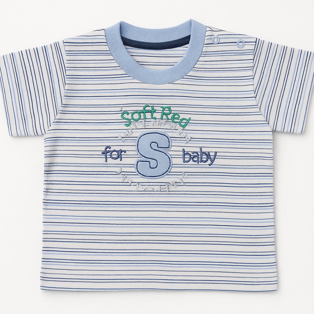 Remera Manga Corta Rayado Bordado Elementary