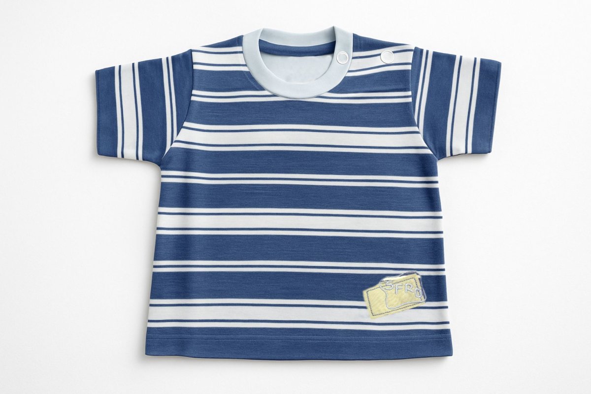 Remera Manga Corta Estampado Rayado