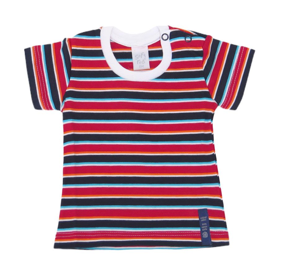 Remera Manga Corta Rayada