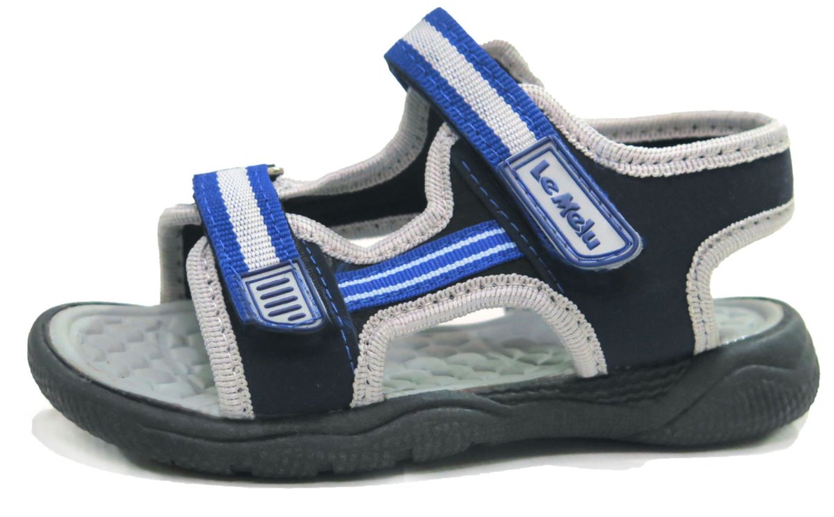 Sandalia Doble Velcro Suela de Goma y Macrame