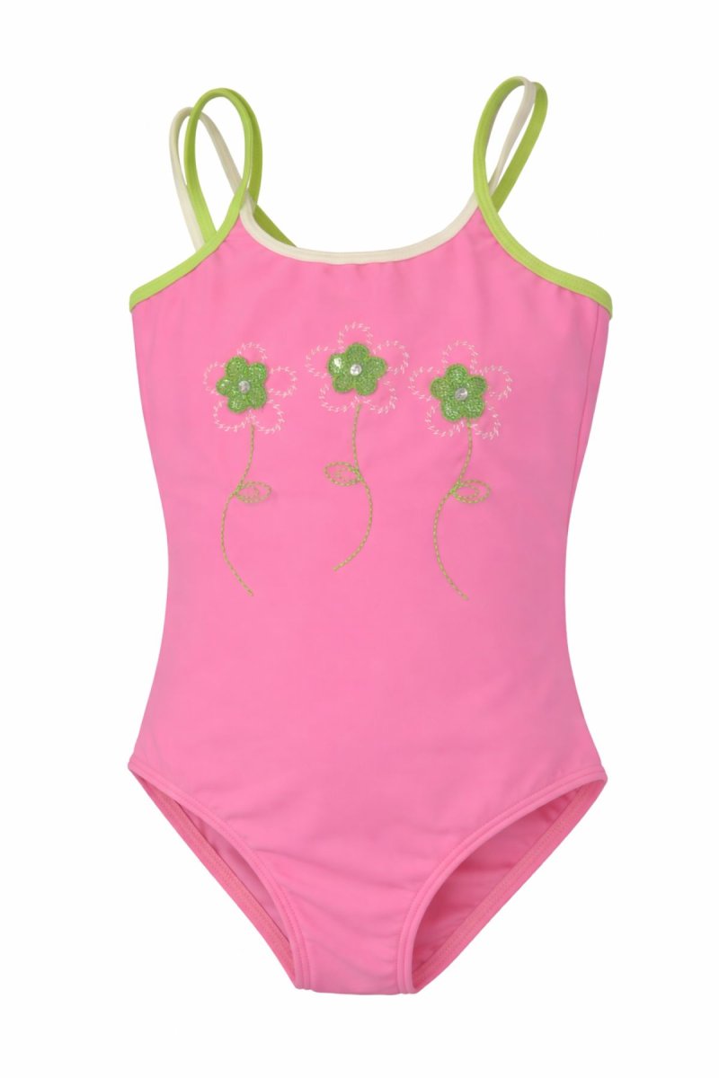 Malla Entera Bordado Flor con Lentejuelas