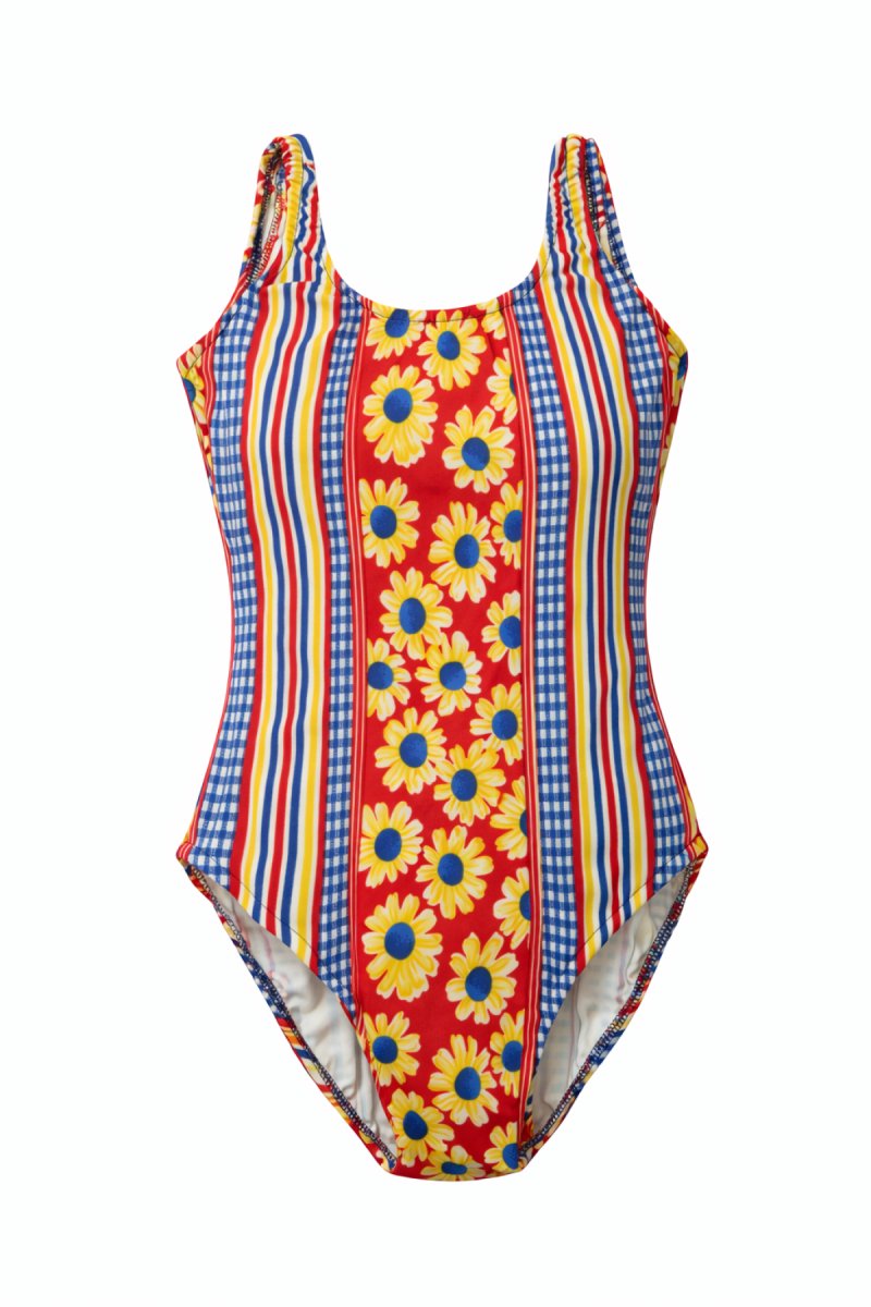 Malla Entera Estampado Margarita - Cuadrille - Rayas