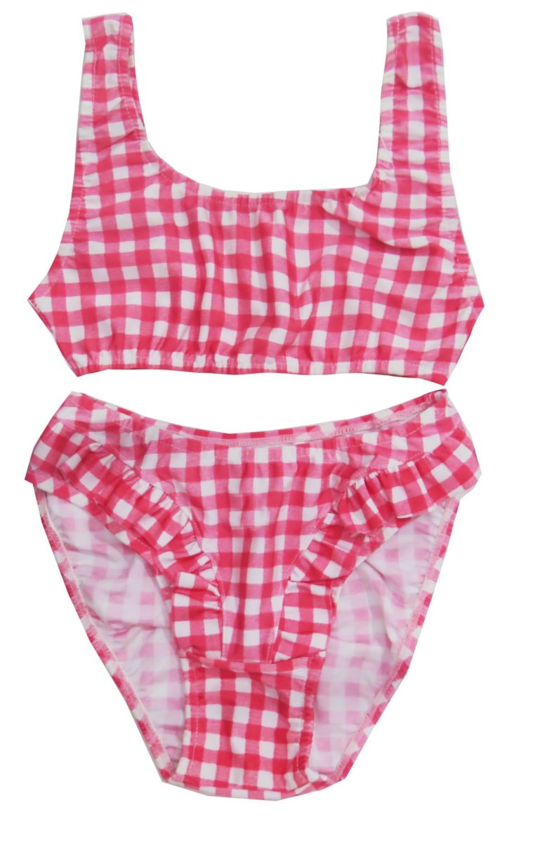 Malla 2 Piezas Estampado Cuadrille con Volados