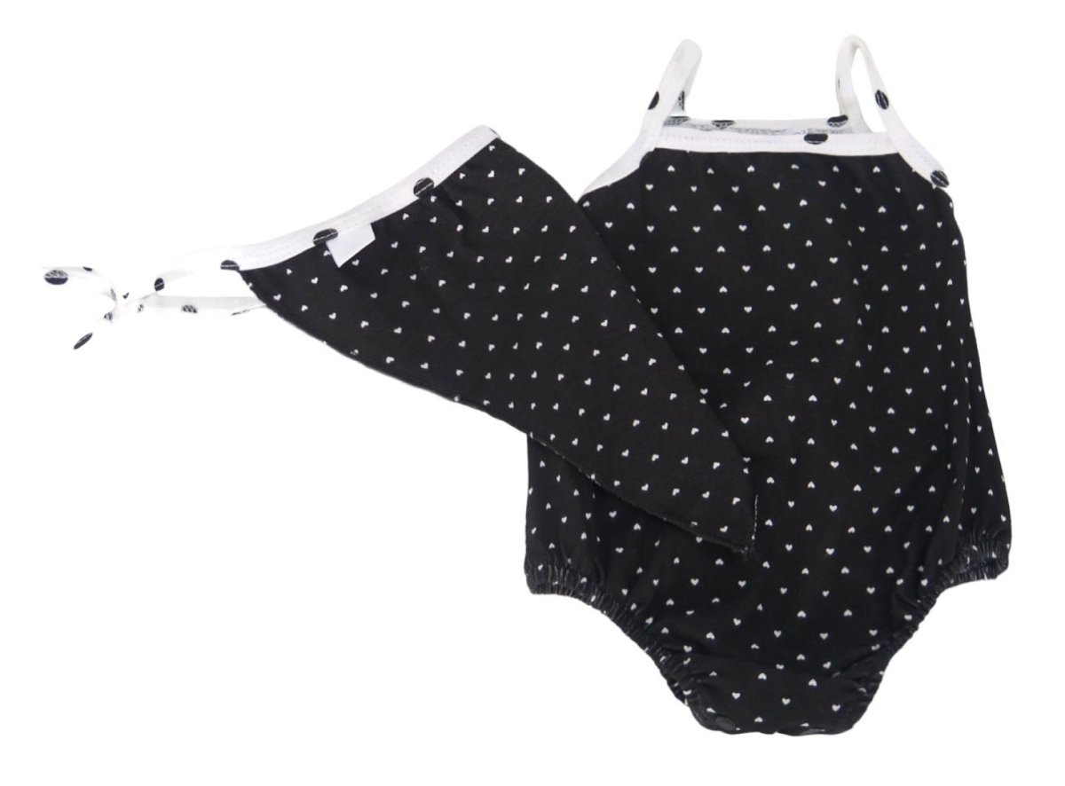 Malla 2 Piezas Estampado Lunares y Corazones