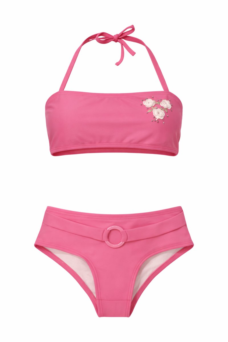 Malla de 2 Piezas Bordado Flor