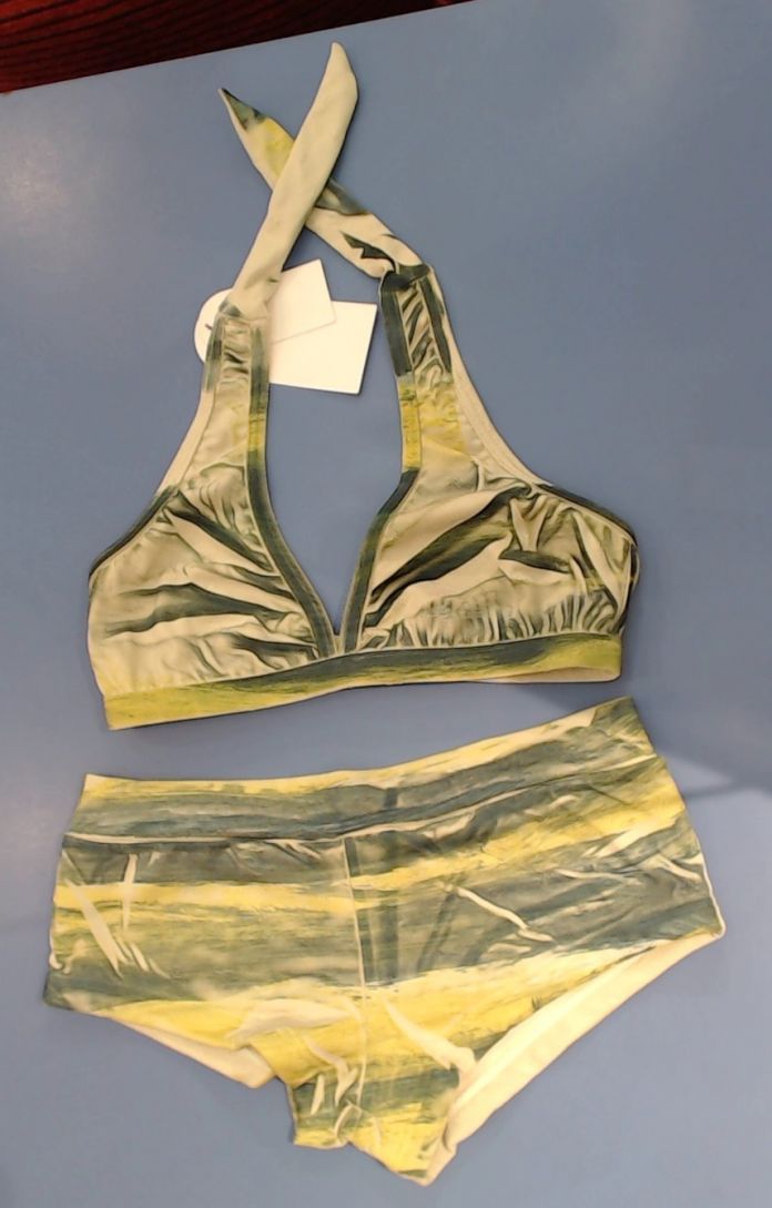 Bikini Malla 2 Piezas Estampado Rayas