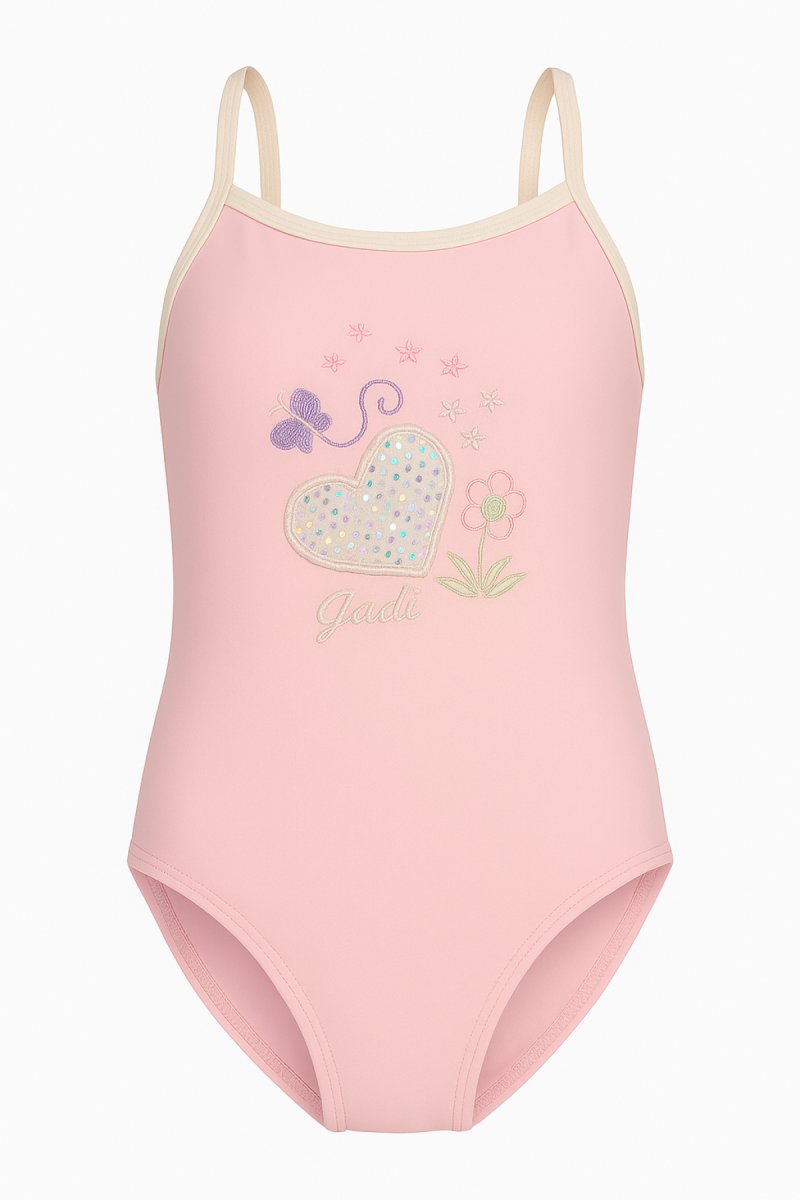 Malla Entera Bordado Corazon con Brillo - Mariposa - Flor