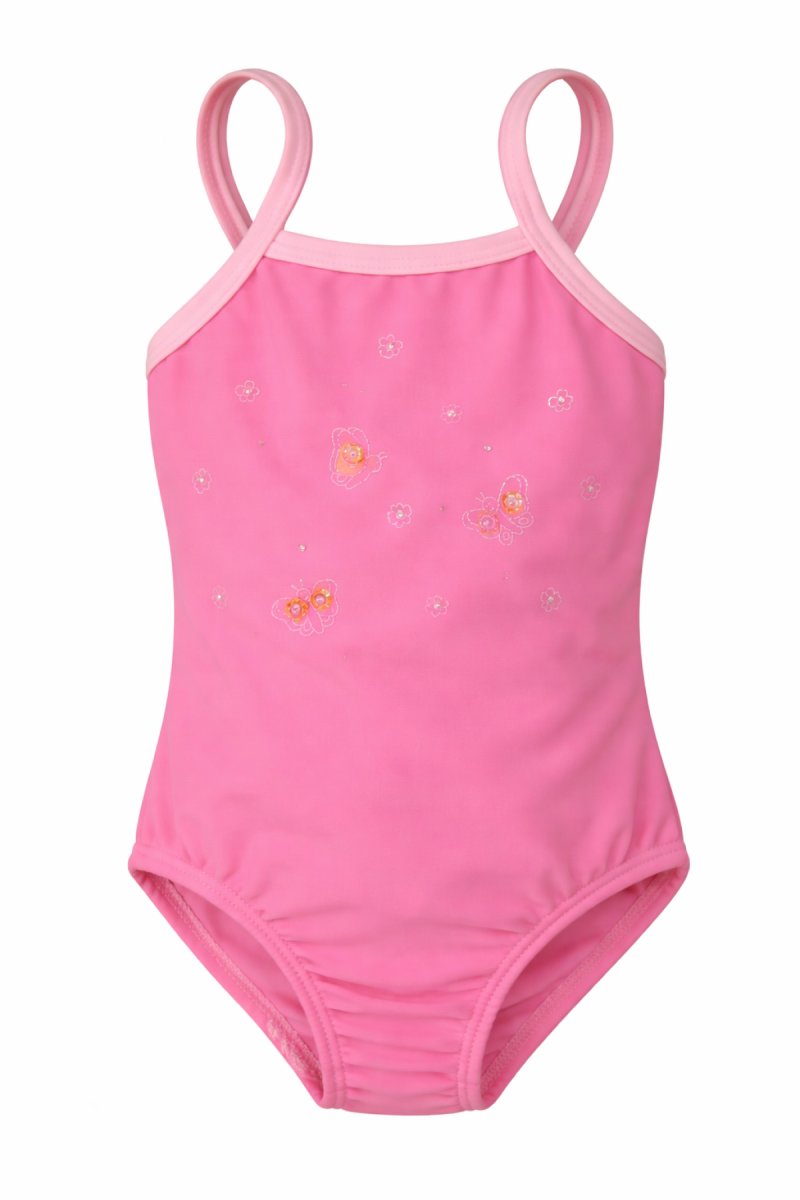 Malla Entera Estampado Mariposas con Lentejuelas Bordadas - Breteles