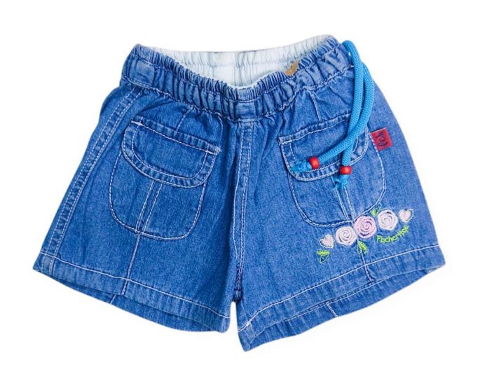 Short de Jean Bordado con Elastico