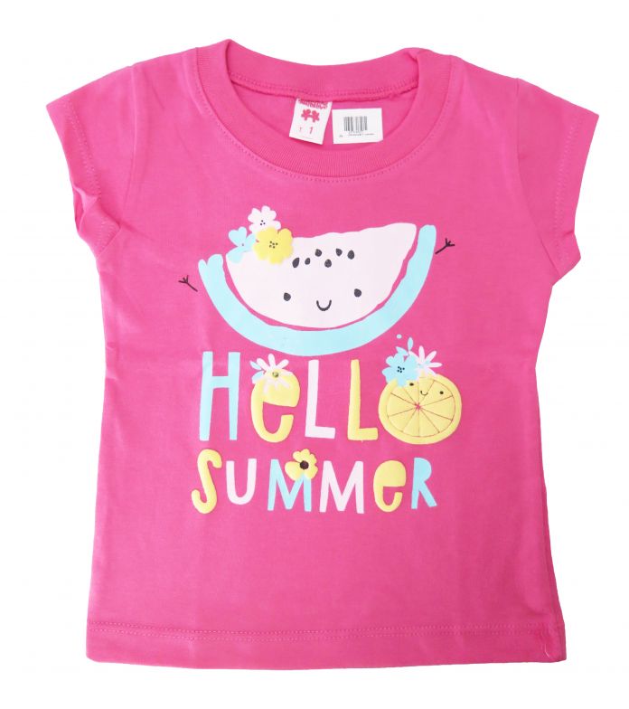 Remera Nena Corazones Manga Corta