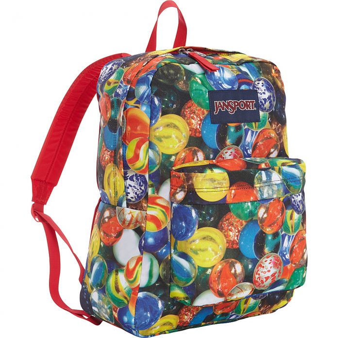 Jansport Mochila Superbreak (Modelo Clasico) 1 cierre principal y 1 bolsillo frontal COLOR "MULTI LOST MARB