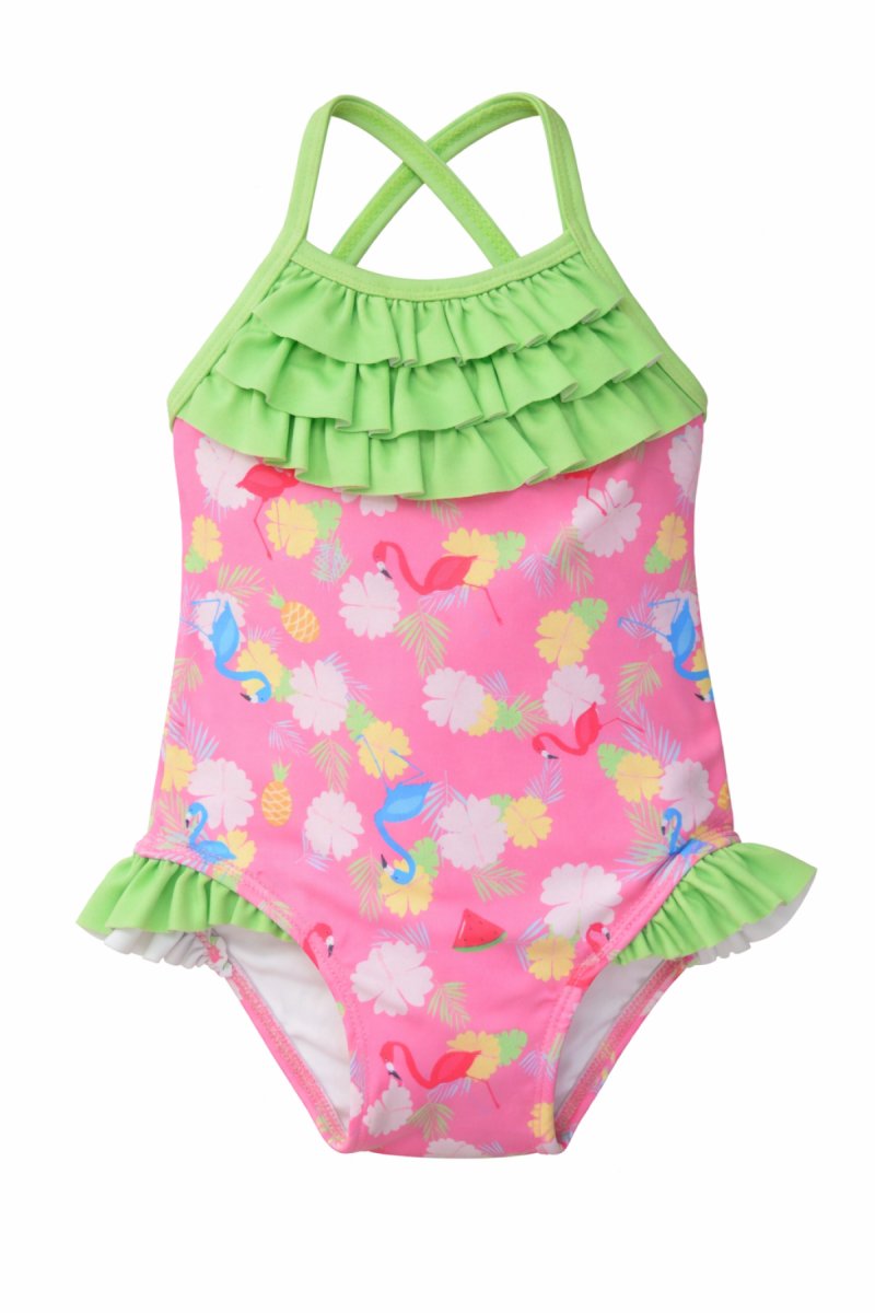 Malla Entera Estampado Flamingo