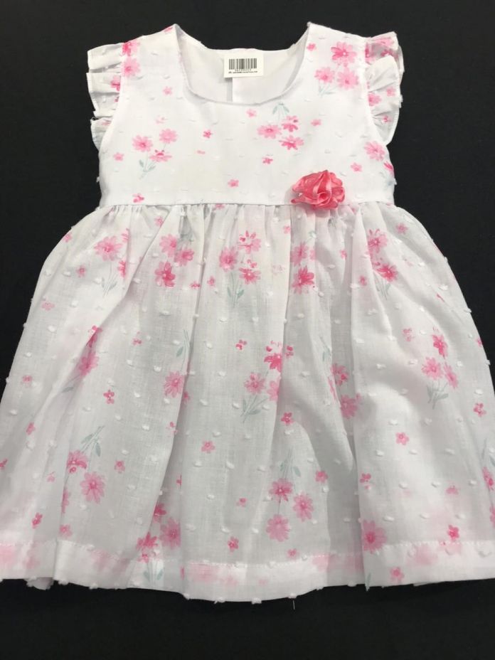 Vestido Plumeti Estampado Sin Manga