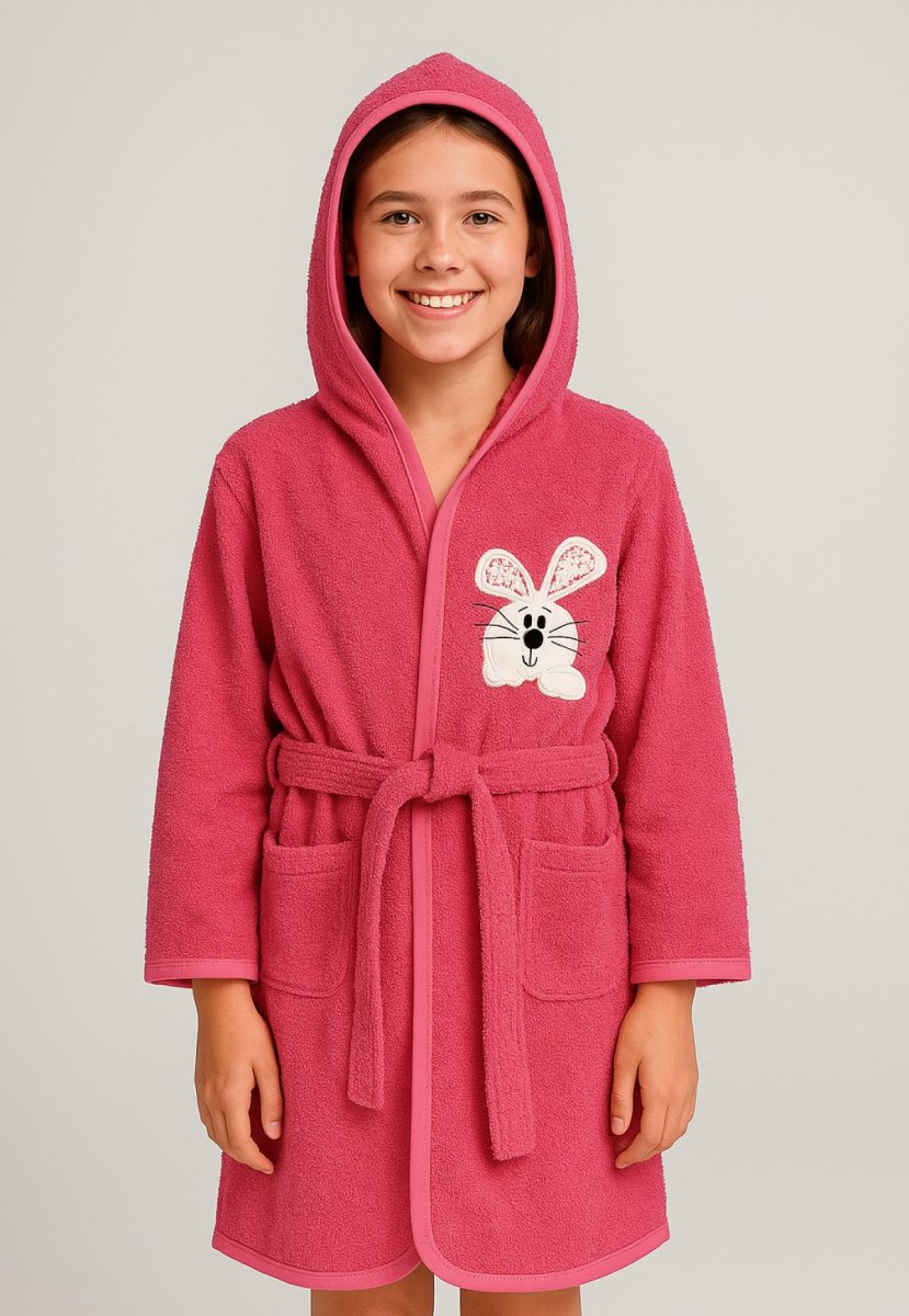 Salida de Baño Bata de Toalla con Capucha Lisa