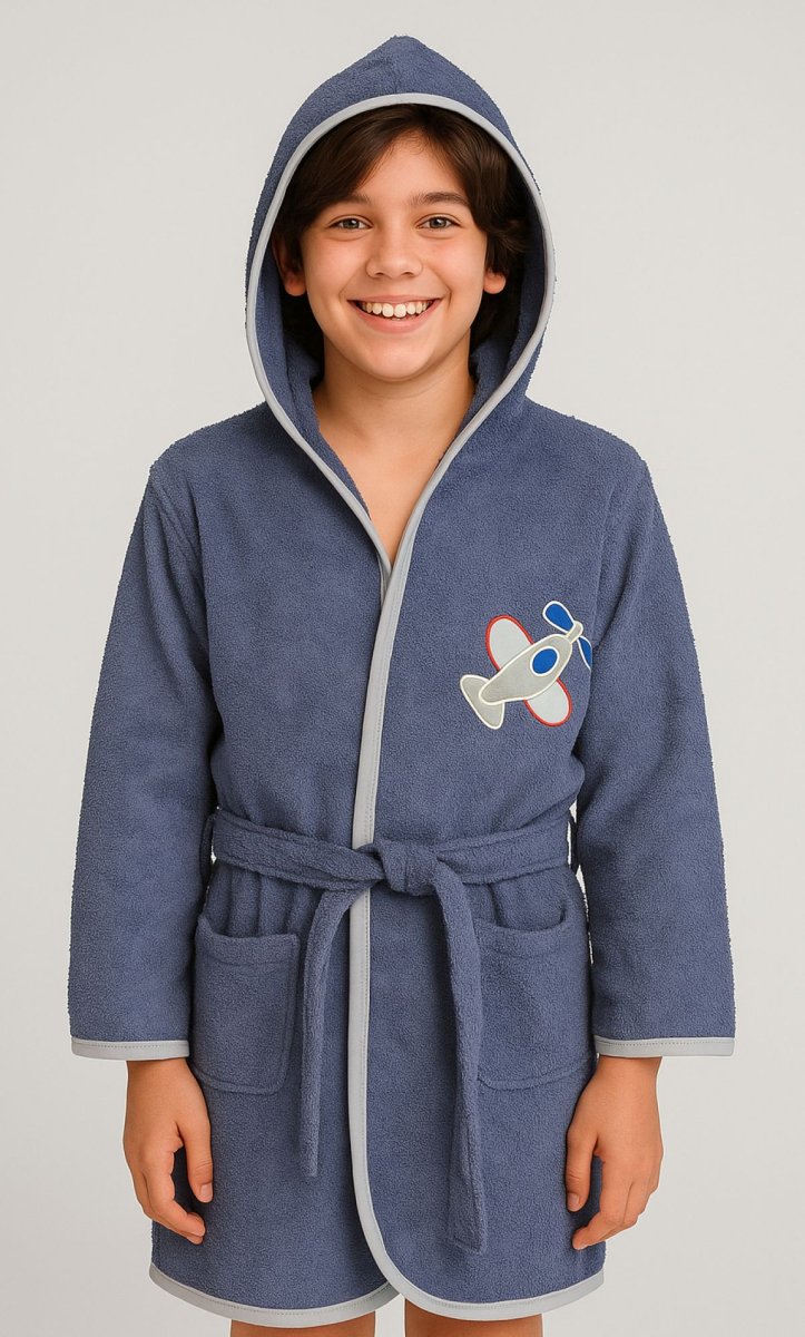 Salida de Baño Bata de Toalla con Capucha Lisa