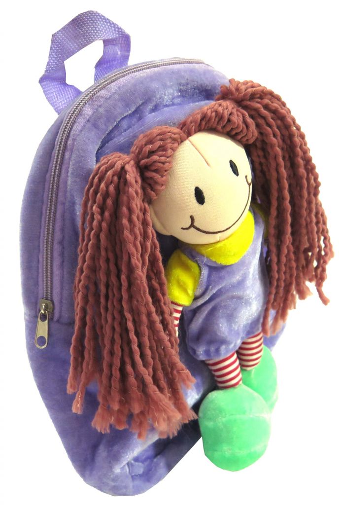 Mochila Peluche de Espalda Con Muñeca de tela