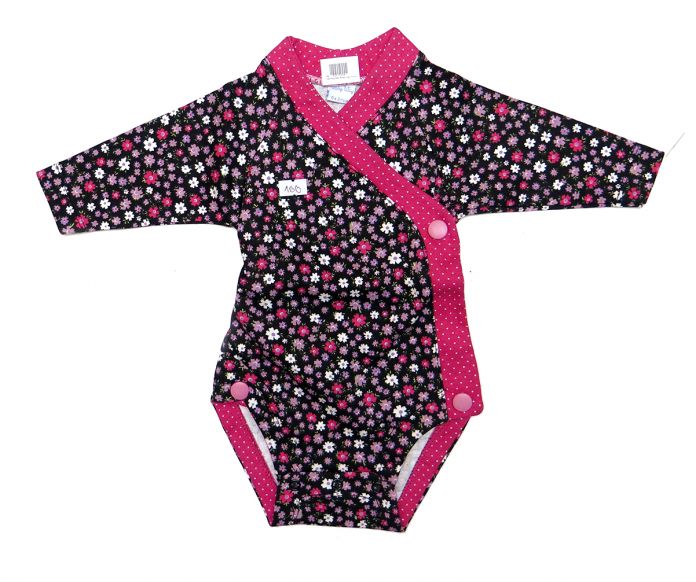 Body Manga Larga Estampado Flor y Lunares