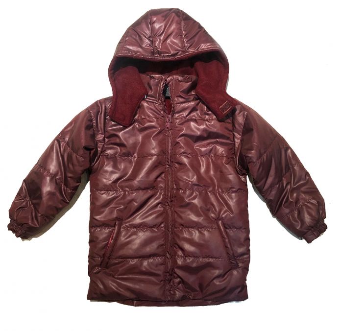 Campera Colegial Con Capucha Silver y Polar Interior