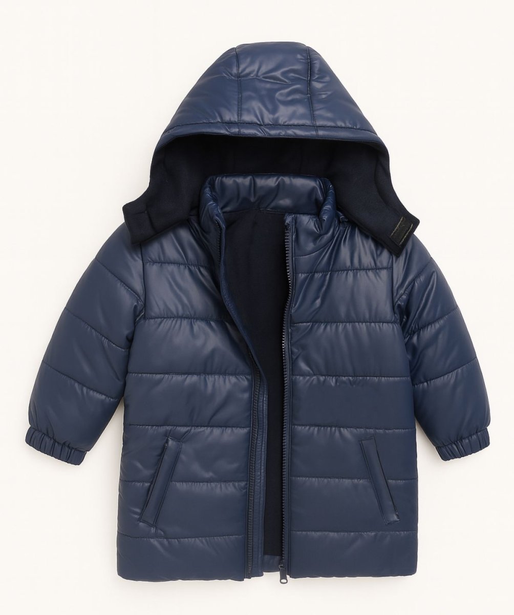 Campera Colegial Con Capucha Silver y Polar Interior