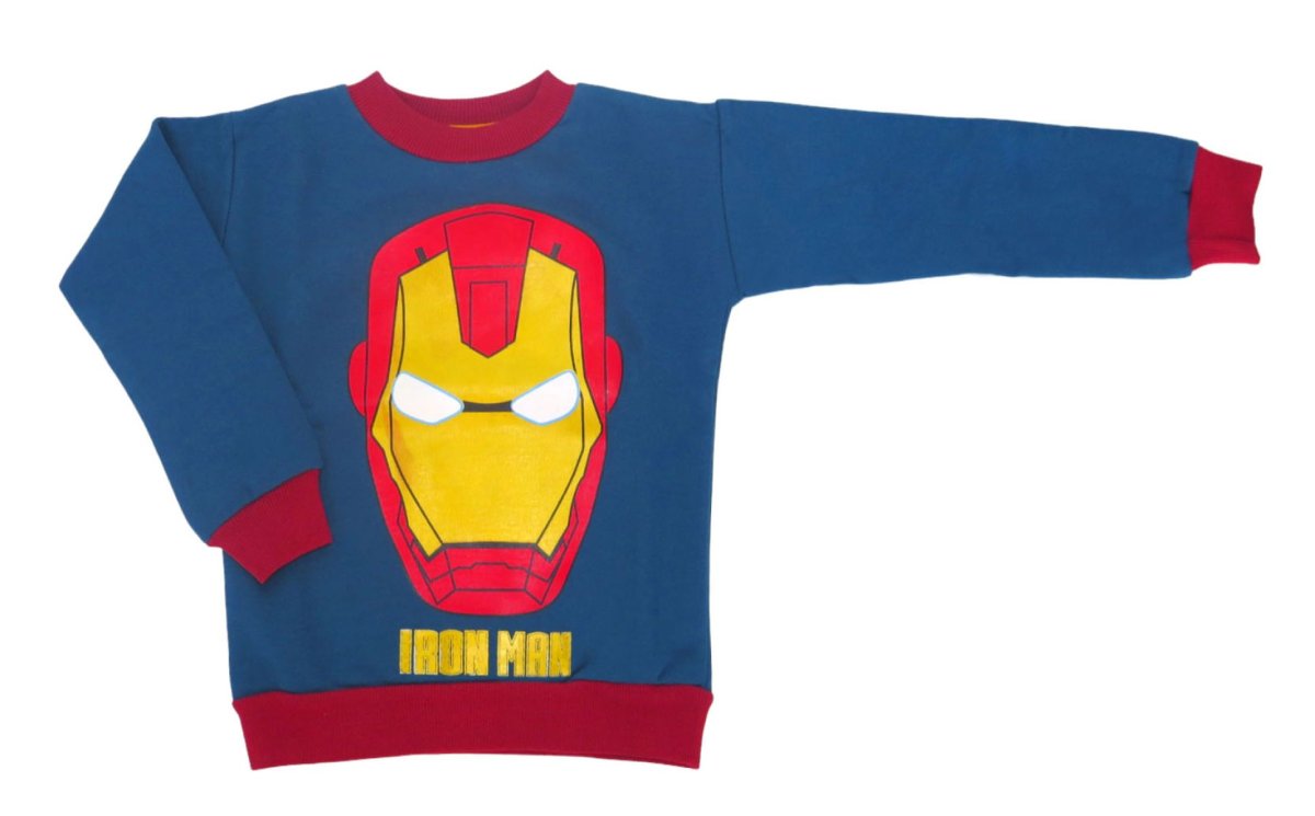 Buzo de Personaje Algodon Frizado Estampado Iron Man