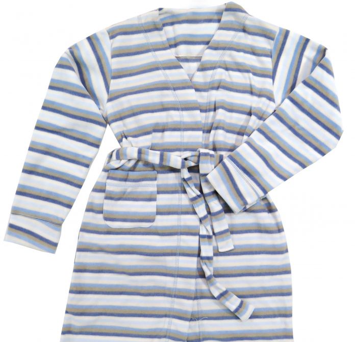 Bata Polar Estampado Rayado