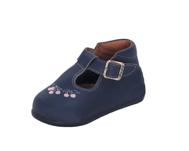 Guillermina Cuero Bordado Flor Con Hebilla