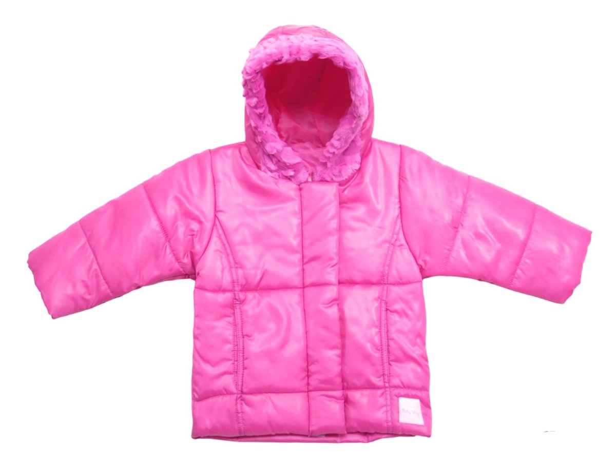 Campera de Abrigo de Nylon con Wata y Capucha Peluda